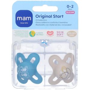 Mam Succhietto Original Start 0-2 Mesi Silicone Maschio 2 Pezzi