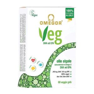 Omegor Veg Integratore Omega3 Epa Dha Funzione Cerebrale e Cardiaca 60 Capsule