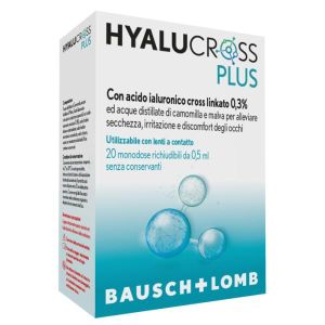 Hyalucross Plus Gocce Oculari per Occhi 20 Flaconcini  Globuli Contenitore MONOdose