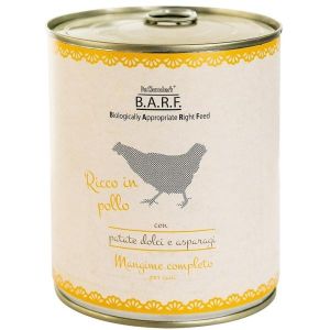 Barf Menu Completo Cane Trito di Pollo i Patate Dolci e Asparagi 800g