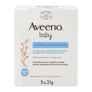 Aveeno Baby Bustine i Polvere da Bagno All'avena per Pelli Secche e Sensibili