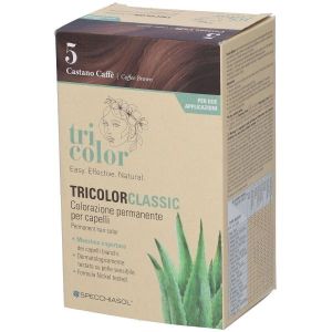 Specchiasol Tricolor Classic Colorazione Permanente 5 Castano Caffè 2 Tubi 50ml + 2 Shaker 50ml + 4 Bustine 8ml