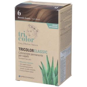 Specchiasol Tricolor Classic Colorazione Permanente 6 Biondo Scuro 2 Tubi 50ml + 2 Shaker 50ml + 4 Bustine 8ml