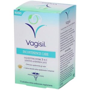 Vagisil Incontinence Care Salviettine Intime 2in1 Lenitive &amp; Rinfrescanti 12 Pezzi