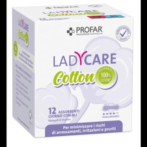 Ladycare Assorbenti Cotton Ipoallergenici Giorno i Ali 12 Pezzi Profar