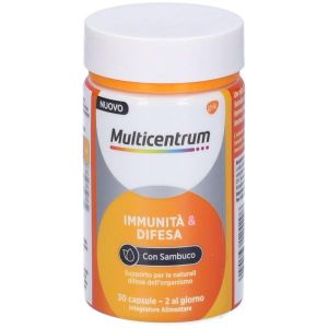 Multicentrum Immunità & Difesa i Sambuco Integratore Alimentare Vitamina C Difese Immunitarie 30 Compresse