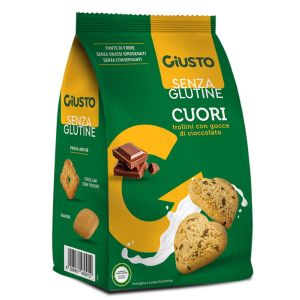 Giusto Senza Glutine Cuori Frollini Con Gocce di Cioccolato 200 g