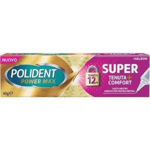 Polident Super Tenuta + Comfort Adesivo per Protesi Dentale Tenuta Giornaliera Gusto Neutro 40g