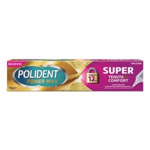 Polident Super Tenuta + Comfort Adesivo per Protesi Dentale Tenuta Giornaliera Gusto Neutro 70g