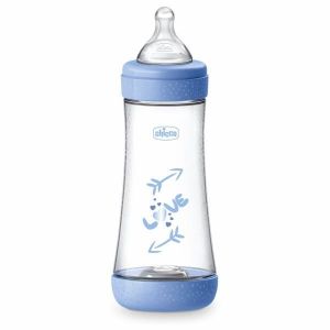 Chicco Biberon Neonato Perfect 5 Biberon Azzurro Flusso Veloce 300ml 4mesi+