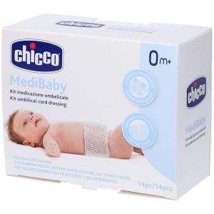 Chicco Kit Medicazione Ombelicale Benda A Rete Elastica Calibro 6 + Compresse In Tnt Sterili 10x10 Cm 4 Pezzi
