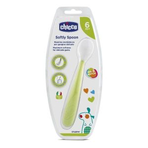 Chicco Softly Spoon Cucchiaio Morbido In Silicone Verde 6m+