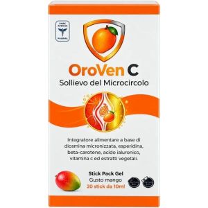 Oroven C 20 Stick Pack da 10ml Mango i Edulcorante Senzaglutine Naturalmente Privo di Lattosio