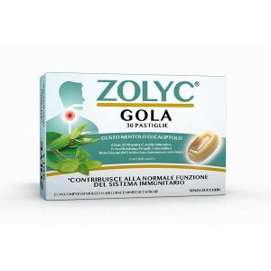 Zolyc Gola Mentolo Eucaliptolo 30 Pastiglie i Edulcorantesenza Zuccheri Senza Glutine Naturalmente Privo di Lattosio