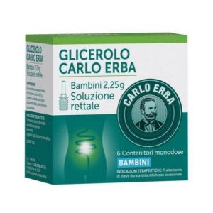 Carlo Erba Glicerolo Bambini 2,25g Soluzione Rettale 6 Contenitori Monodose