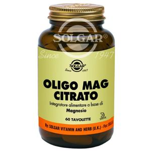 Solgar Oligo Mag Citrato Integratore Di Magnesio 60 Tavolette