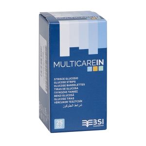 Strisce Misurazione Glicemia Multicare In Glucosio Elettrodo 25 Pezzi