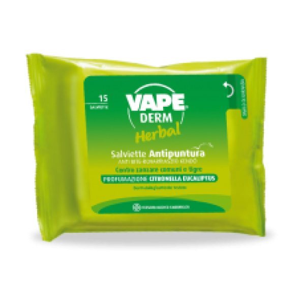 Vape Derm Herbal Anti-sting Wipes 15 Pieces