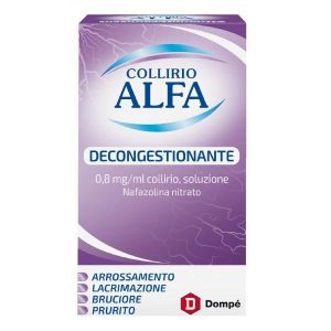 Collirio Alfa Gocce Oculari 0,8mg/ml Nafazolina Decongestionante Flacone 10ml