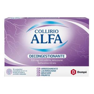 Collirio Alfa  0,8mg/ml Nafazolina Decongestionante 10 Flaconcini Globuli Contenitore MONOdose