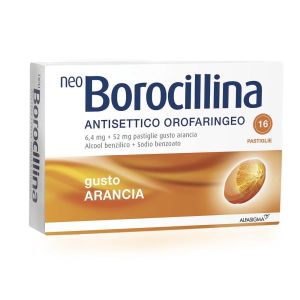 Neo Borocillina Antisettico Orofaringeo 6,4mg + 52mg Arancia 16 Pastiglie