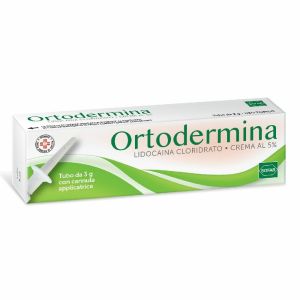 Ortodermina Crema 5% Lidocaina Anestetico Tubo i Cannula 3g