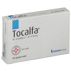 Tocalfa 50000 Ui + 50mg Vitamina A + E Integratore Alimentare 20 Capsule Molli