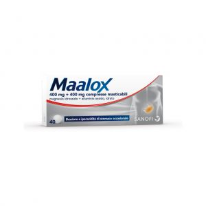Maalox Senza Zucchero 400mg + 400mg Antiacido Aroma Limone 30 Compresse Masticabili