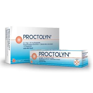 Proctolyn 0,1mg + 10mg Chetocaina Cloridrato Emorroidi 10 Supposte