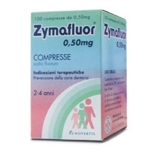 Zymafluor 0,50mg Sodio Fluoruro Prevenzione Carie 100 Compresse