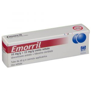 Emorril Crema Rettale 1% + 1,5% Lidocaina Cloridrato 40g