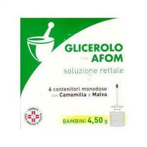 Glicerolo Afom Bambini 4,5 g Soluzione Rettale 6 Monodose con Camomilla e Malva
