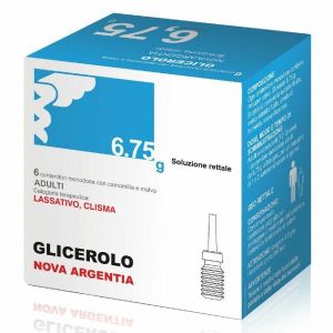 Glicerolo  Nova Argentia  Adulti 6 Contenitori  6,75g Soluzione Rett i Camomilla e Malva Globuli Contenitore MONOdose