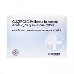 Glicerolo Polifarma Benessere Adulti 6,75g Soluzione Rettale 6 Monodose con Camomilla e Malva