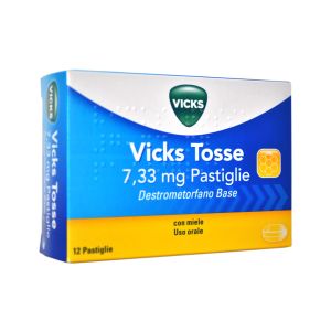 Vicks Tosse 7,33 mg Destrometorfano Miele 12 Pastiglie