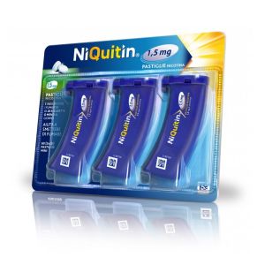 NiQuitin 1,5 mg Nicotina Mini Pastiglie Per Smettere di Fumare Gusto Menta 3 Astucci