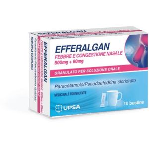 Efferalgan Febbre e Congestione Nasale 10 Bust 1,5g 500 Mg+ 60mg