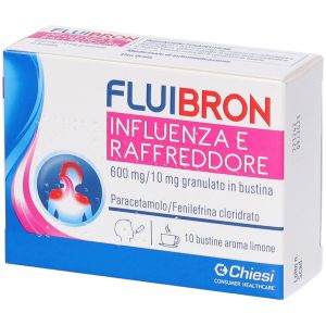 Fluibron Influenza e Raffreddore Orale Grat 10 Bust 600mg +10mg
