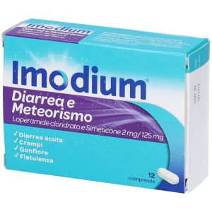 Imodium Diarrea e Meteorismo 2mg/125mg 12 Compresse