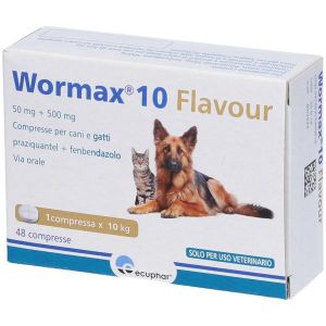 Wormax 10 Flavour 5x10 Compresse 50mg + 500mg Cani Gatti