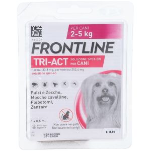 Frontline Tri-act Spot-on Soluzione 1 Pipetta 0,5ml 33,38mg +252,4mg Cani da 2 A 5Kg