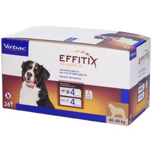 Effitix Spot-on Soluzione 24 Pipette 6,60ml 402mg + 3.600mg Cani da 40 A 60Kg