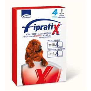 Fipratix Spot-on Soluzione 4 Pipette 6,6ml 402mg + 3.600mg Cani da 40 A 60Kg