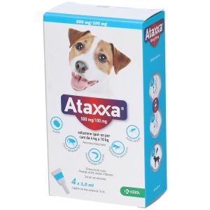 Ataxxa Spot-on Soluzione 4 Pipette 1ml 500mg + 100mg Cani Da4 A 10Kg