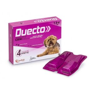 Duecto Spot-on Soluzione 4 Pipette 0,44ml 26,8mg + 240mg Canida 1,5 A 4Kg