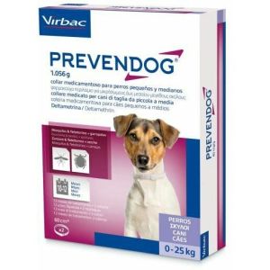 Prevendog 2 Collari Medicati 26,4g  60 Cm  Cani Taglia Piccola Media  Peso Fino A 25Kg