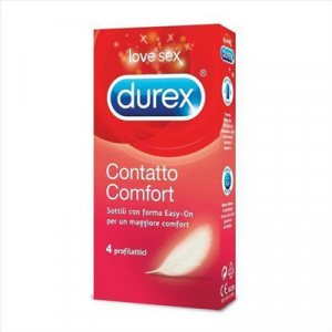 Durex contatto comfort 4 profilattici sottili easy-on