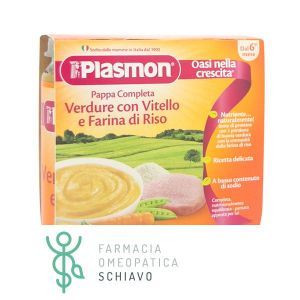 Plasmon Omogeneizzato Pappa Completa Vitello Verdura Riso 6m+ 2x190g