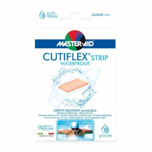 Cerotto Master-aid Cutiflexmed Strip Trasparente Impermeabile Supporto In Poliuretano Grande 10 Pezzi