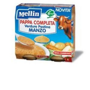 Mellin Pappa Completa Verdura Pastina Manzo 2 x 250 g